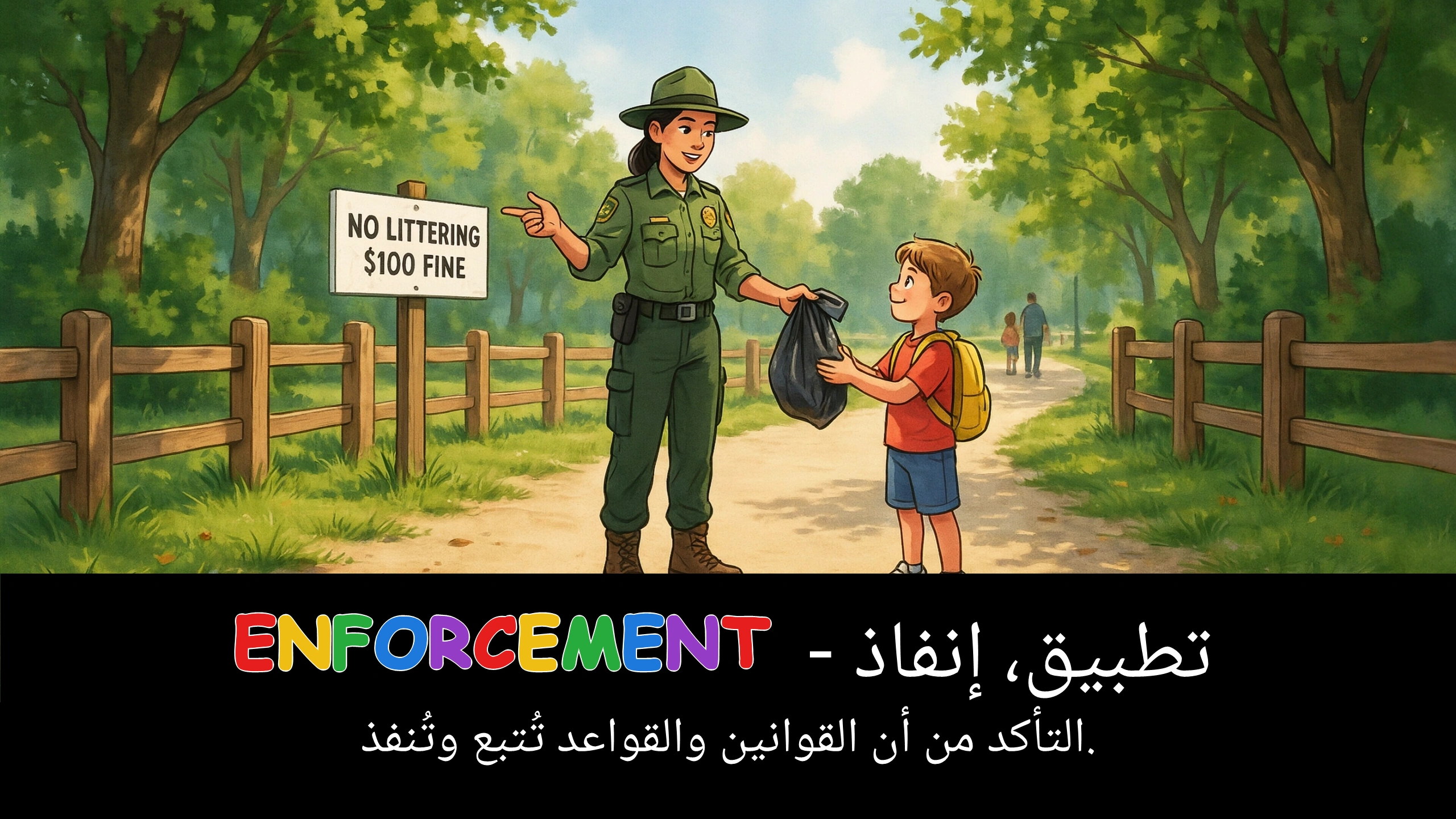 Arabic Illustration for enforcement